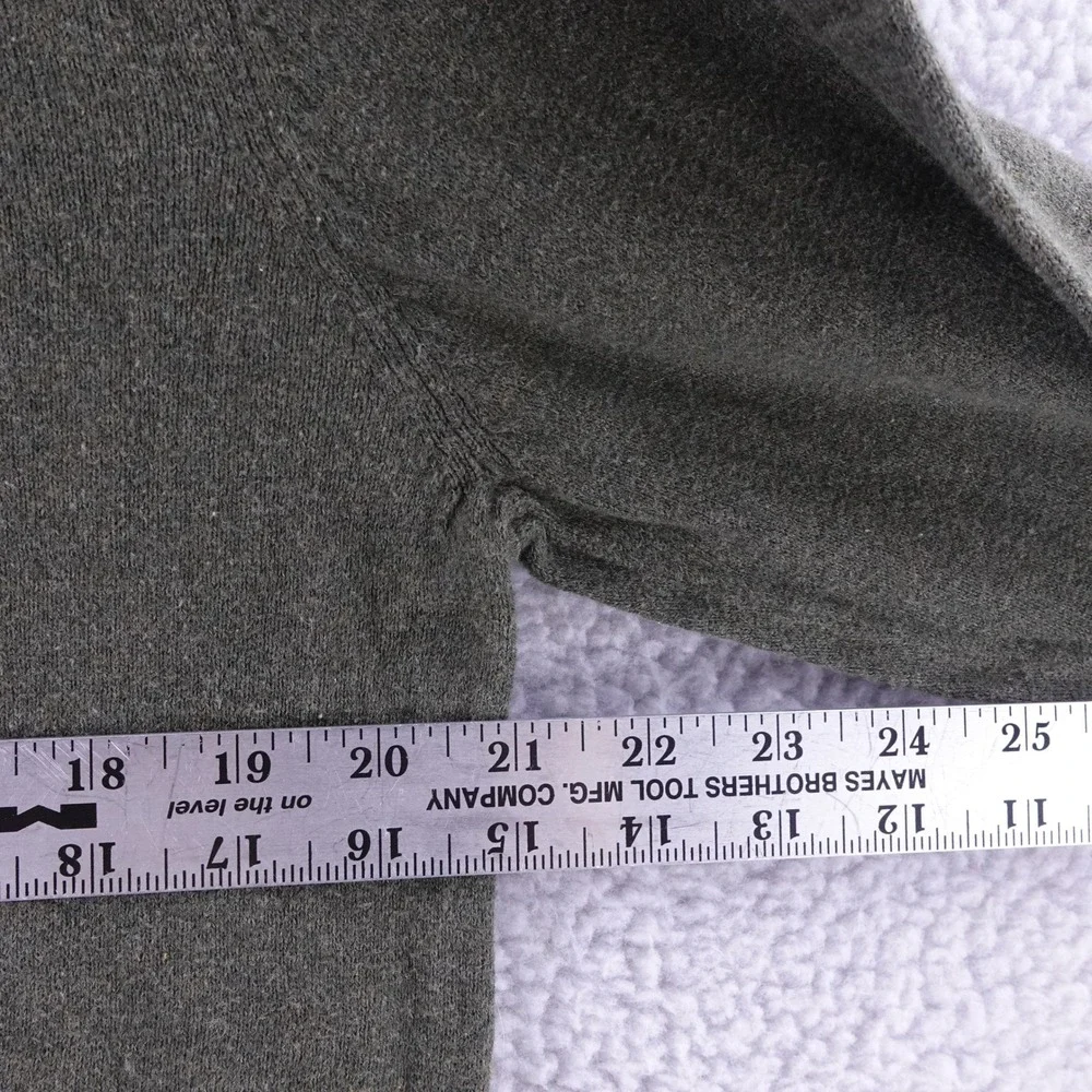 Sebastian Cooper Mens Medium Green Cotton Cashmere Blend V-Neck Sweater